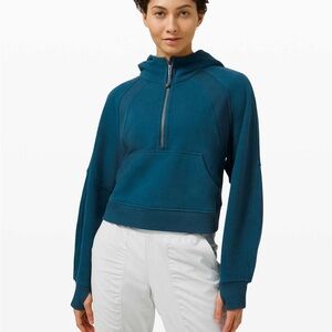 Lulu Lemon Teal Half-Zip Scuba Hoodie Size XL/XXL